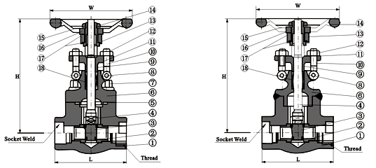 Forged Female Threaded Socket Welded Globe Valve supplier