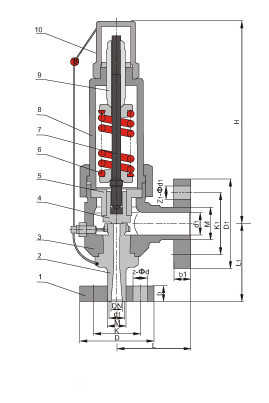 Closed Spring Loaded Low Lift Type High Pressure Safety Valve 