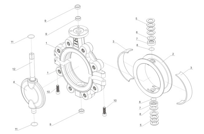 Lug Type Fully Lined Butterfly Valve for sales