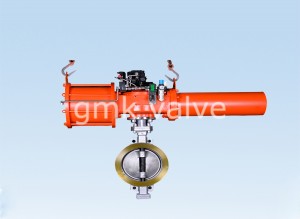 Triple Offset Butterfly Valve with Scotch Yoke Type Pneumatic Actuator